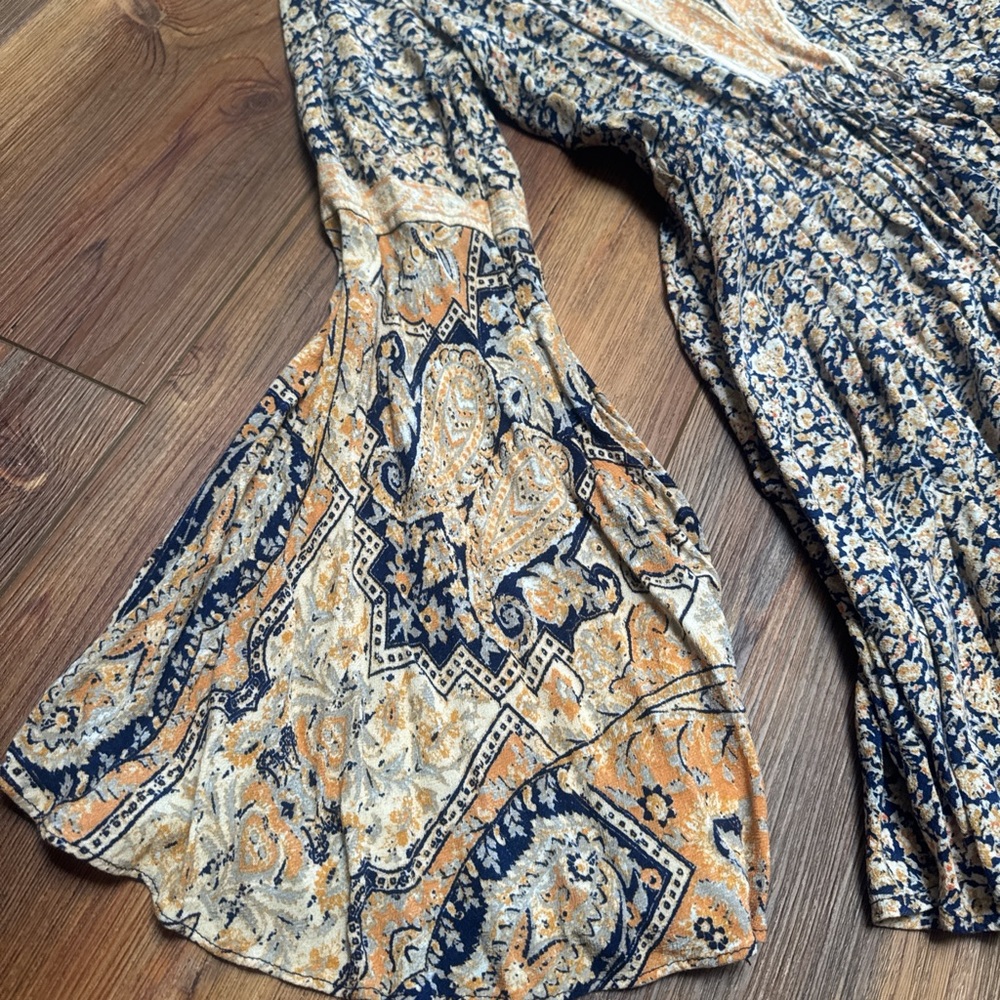 Free people Floral Boho Romper with Bell Sleeves - Picture 3 of 5
